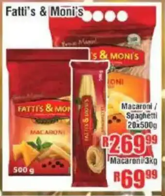 Devland Cash And Carry Fatti's & Moni's Macaroni/ Spaghetti offer