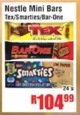 Devland Cash And Carry Nestle Mini Bars Tex/Smarties/Bar-One offer