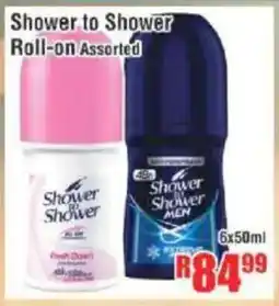 Devland Cash And Carry Shower to Shower Roll-on Assorted offer