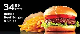 Oxford Freshmarket Jumbo Beef Burger & Chips offer