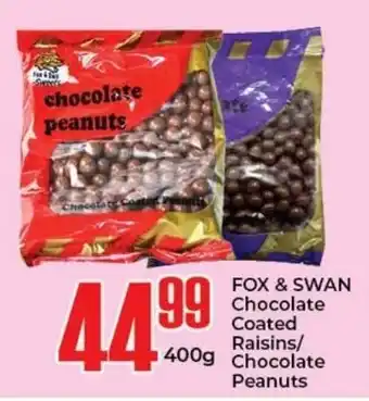 Elite Cash & Carry FOX & SWAN Chocolate Coated Raisins/ Chocolate Peanuts offer