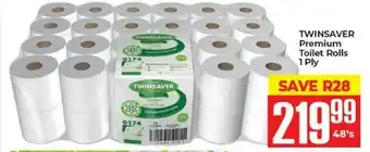 Elite Cash & Carry TWINSAVER Premium Toilet Rolls 1 Ply offer