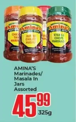 Elite Cash & Carry AMINA'S Marinades/ Masala In Jars Assorted offer