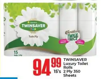 Elite Cash & Carry TWINSAVER Luxury Toilet Rolls 2 Ply 350 Sheets offer