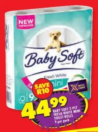 Shoprite Baby soft 2-ply fresh white mini toilet rolls offer