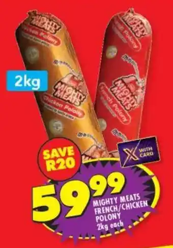 Shoprite Mighty meats french/chicken polony offer