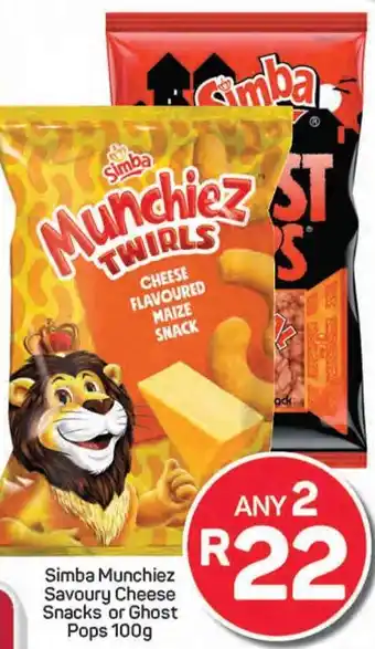 Pick n Pay Hypermarket Simba Munchiez Savoury Cheese Snacks or Ghost Pops offer