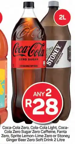 Pick n Pay Hypermarket Coca-Cola Zero, Cola-Cola Light, Coca- Cola Zero Sugar Zero Caffeine, Fanta, Sprite Lemon-Lime or Stoney Ginger Beer Zero offer