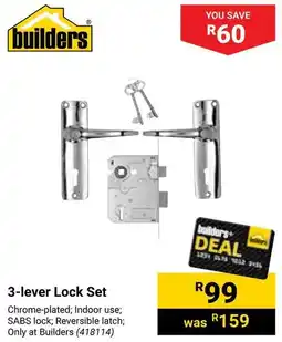 Builders Warehouse 3-lever Lock Set offer