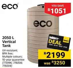 Builders Warehouse Eco Vertical Tank offer