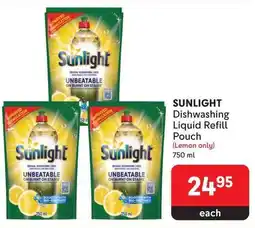 Makro SUNLIGHT Dishwashing Liquid Refill Pouch (Lemon only) offer