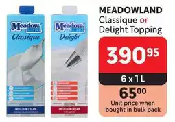 Makro MEADOWLAND Classique or Delight Topping offer