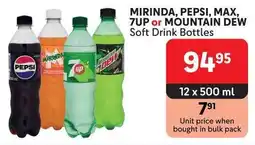 Makro MIRINDA, PEPSI, MAX, 7UP or MOUNTAIN DEW Soft Drink Bottles offer