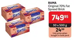 Makro RAMA Original 70% Fat Spread Brick offer