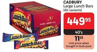 Makro CADBURY Large Lunch Bars offer