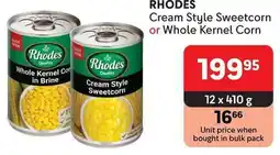 Makro RHODES Cream Style Sweetcorn or Whole Kernel Corn offer