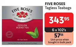 Makro FIVE ROSES Tagless Teabags offer