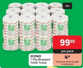 Makro ECONO 1-Ply Wrapped Toilet Tissue offer