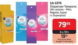 Makro LIL-LETS Dispenser Tampons offer