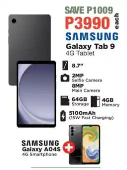 House & Home SAMSUNG Galaxy Tab 9 4G Tablet offer