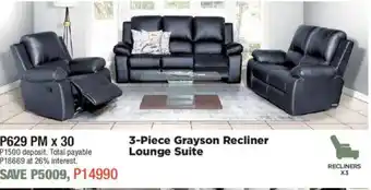 House & Home Grayson Recliner Lounge Suite offer