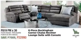 House & Home Buckingham Corner Chaise Recliner Lounge Suite with Console offer