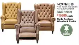 House & Home Stella Recliner Wingback Chairs offer