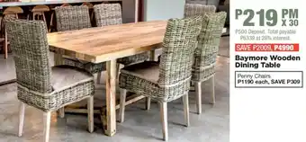 House & Home Baymore Wooden Dining Table offer