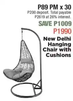 House & Home New Delhi Hanging Chair with Cushions offer