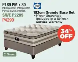 House & Home Sealy 152cm Grande Base Set offer