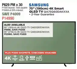 House & Home SAMSUNG 75" (190cm) 4K Smart QLED TV offer