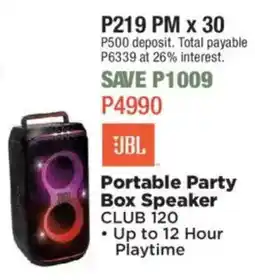 House & Home JBL Portable Party Box Speaker offer