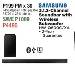 House & Home SAMSUNG 3.1.2-Channel Soundbar with Wireless Subwoofer offer