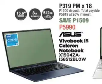 House & Home ASUS Vivobook 15 Celeron Notebook offer