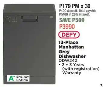 House & Home DEFY 13-Place Manhattan Grey Dishwasher offer