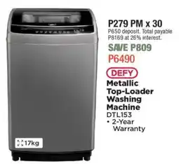 House & Home DEFY Metallic Top-Loader Washing Machine offer