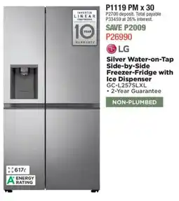 House & Home LG Silver Water-on-Tap Side-by-Side Freezer-Fridge with Ice Dispenser offer