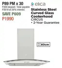 House & Home Elica Stainless Steel Curved Glass Cookerhood offer