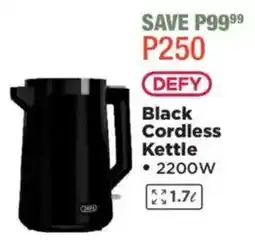 House & Home DEFY Black Cordless Kettle offer