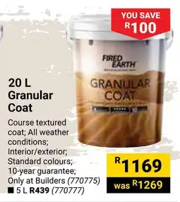 Builders Warehouse FIRED EARTH Granular Coat offer