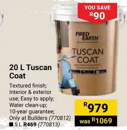 Builders Warehouse FIRED EARTH Tuscan Coat offer