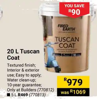 Builders Warehouse FIRED EARTH Tuscan Coat offer