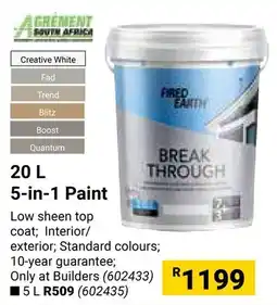 Builders Warehouse FIRED EARTH 5-in-1 Paint offer