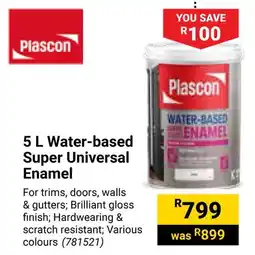 Builders Warehouse Plascon Water-based Super Universal Enamel offer