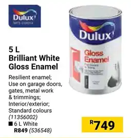 Builders Warehouse Dulux Brilliant White Gloss Enamel offer