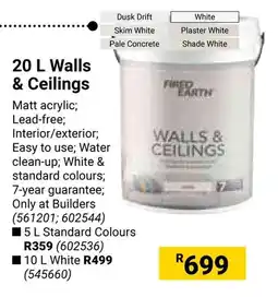 Builders Warehouse FIRED EARTH Walls & Ceilings offer