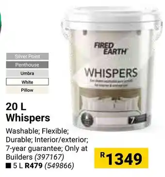 Builders Warehouse FIRED EARTH Whispers offer