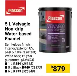 Builders Warehouse Plascon Velvaglo Non-drip Water-based Enamel offer