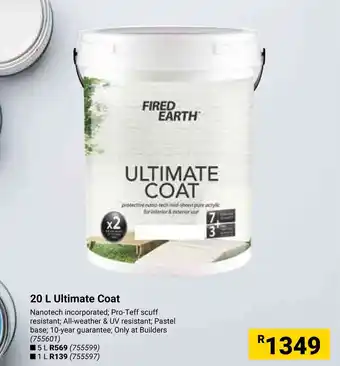 Builders Warehouse FIRED EARTH Ultimate Coat offer