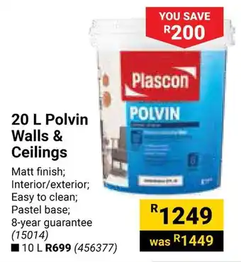 Builders Warehouse Plascon Polvin Walls & Ceilings offer